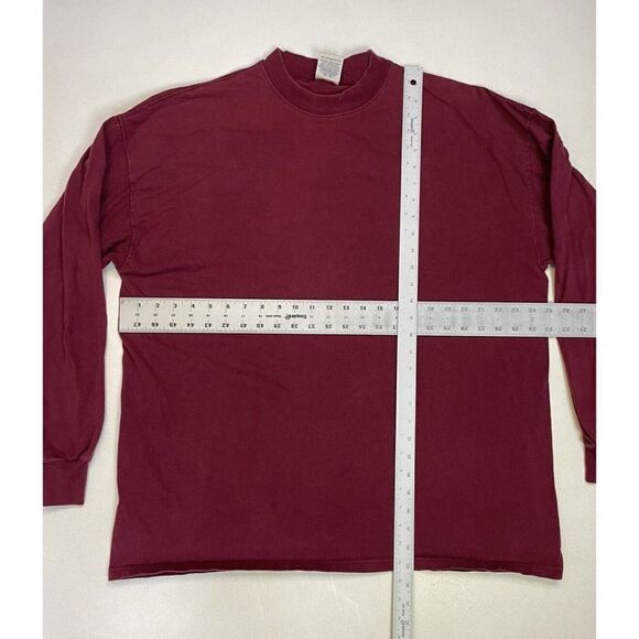 VINTAGE DAC Athletic Club Blank T-shirt Men XL Maroon Red Long Sleeve USA 90s - Picture 5 of 5